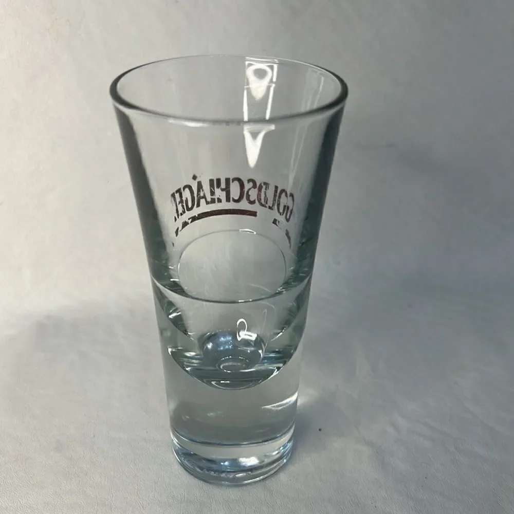 Goldschlager Shot Glass 4 Ounces 5 1/4 Inches Tall 2 1/2 Inches Round